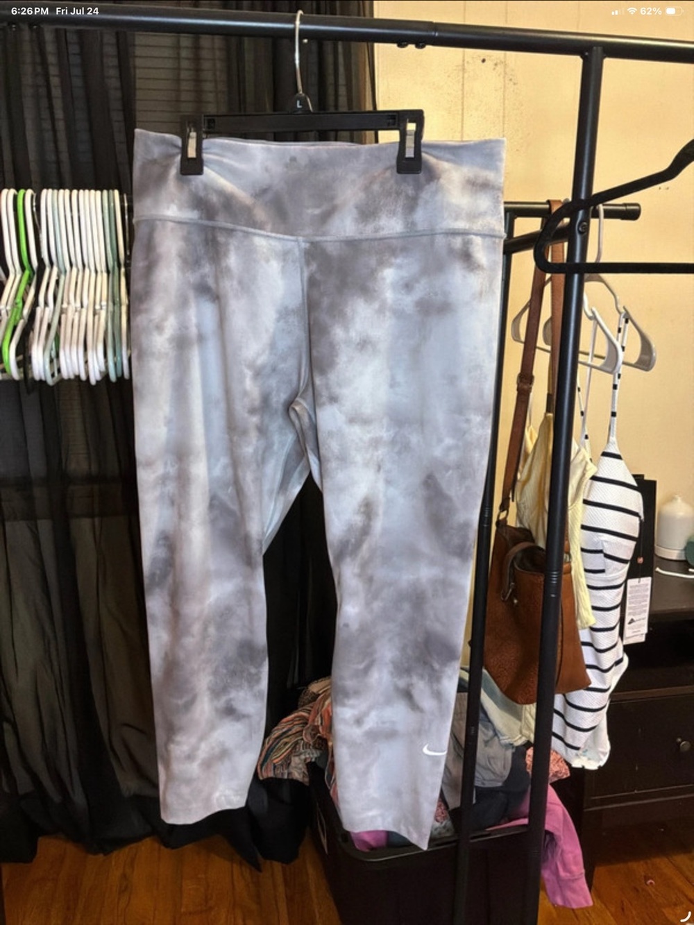 Nike Gray Tie-Dye Active Leggings